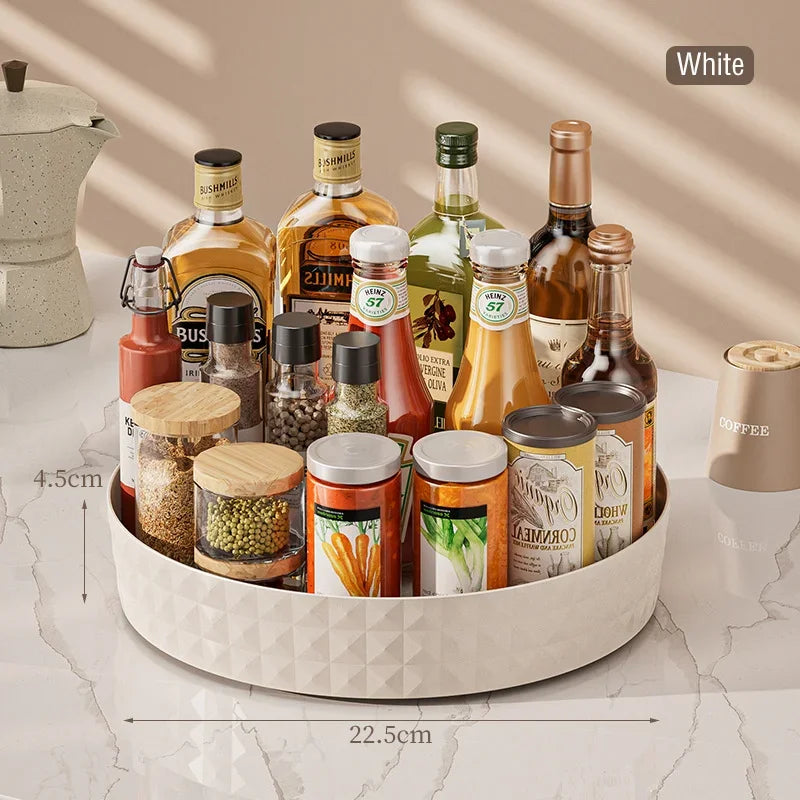 360° Rotating Spice Rack Organizer – Non-Slip Cabinet & Pantry Turntable