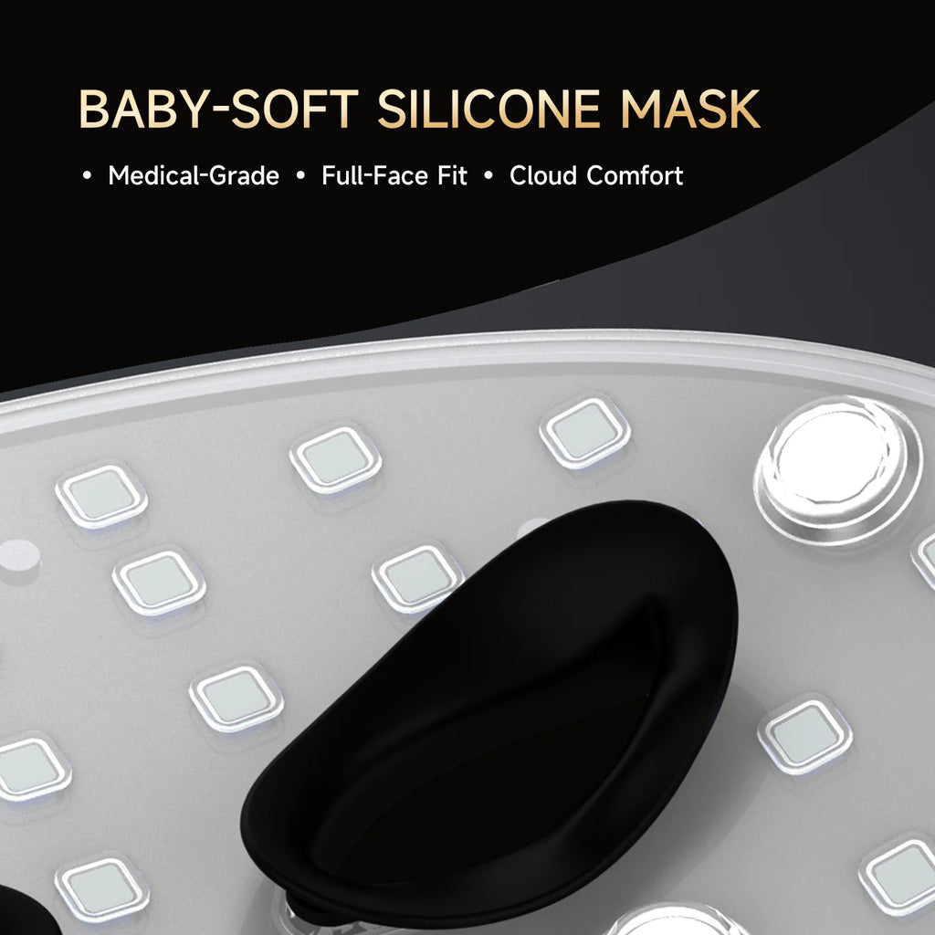 LED Red Light Therapy Face Mask with Vibration Massage 4 Light Modes Infrared Beauty Treatment for Skin Care Anti-Aging