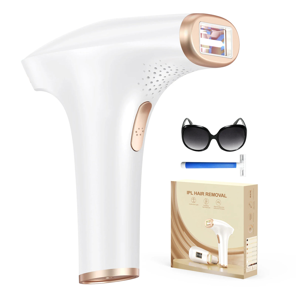 IPL Hair Removal Device 999900 Flashes Dual Modes Permanent Epilator HR/RA/ SC 3 in 1 Whole Body Treament Home Use for Women Men