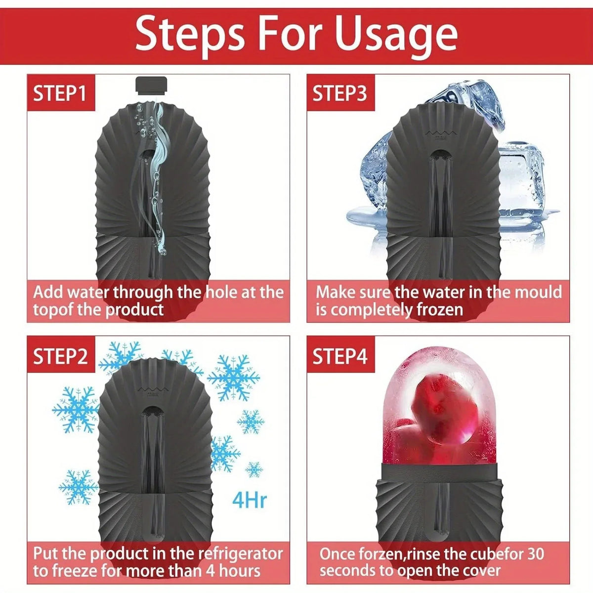 Ice Face Roller, Reusable Silicone Mold Face Massage Eye Facial Beauty Skin Care Tools Apply Ice for Shrink Pores Anti Wrinkle