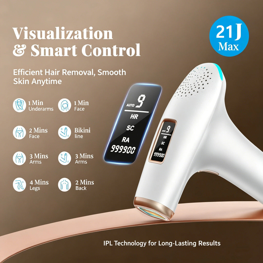 IPL Hair Removal Device 999900 Flashes Dual Modes Permanent Epilator HR/RA/ SC 3 in 1 Whole Body Treament Home Use for Women Men