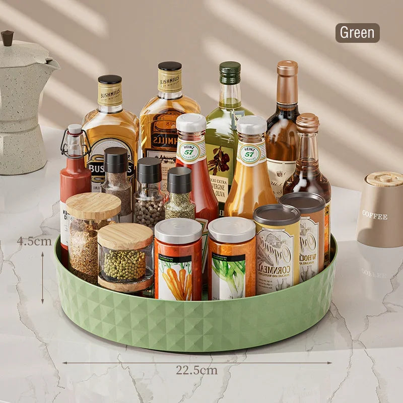 360° Rotating Spice Rack Organizer – Non-Slip Cabinet & Pantry Turntable