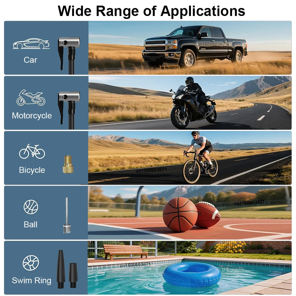 Cordless Portable Tire Inflator – Digital Display Air Compressor