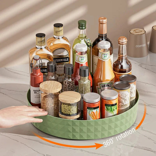 360° Rotating Spice Rack Organizer – Non-Slip Cabinet & Pantry Turntable