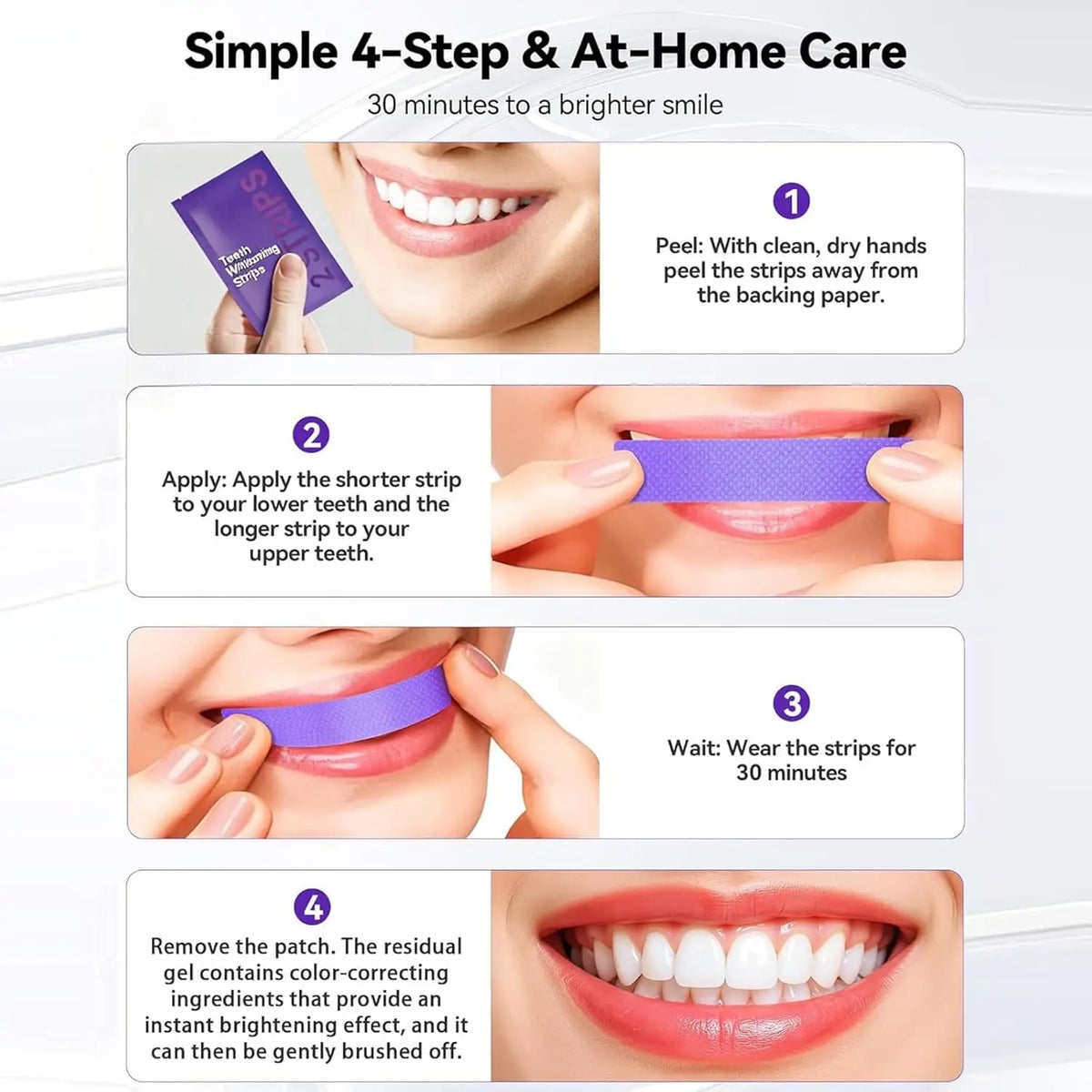 7/14pcs Purple Teeth Whitening Kit – Remove Plaque & Stains Instant Color Corrector Yellow Teeth Oral Hygiene Care for Women Men