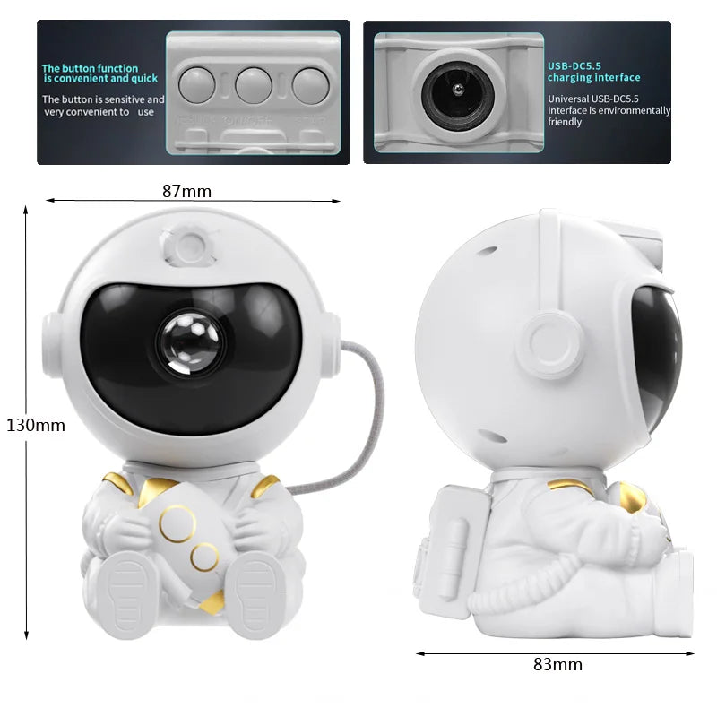 LED Galaxy Star Projector – Astronaut Starry Sky Night Light