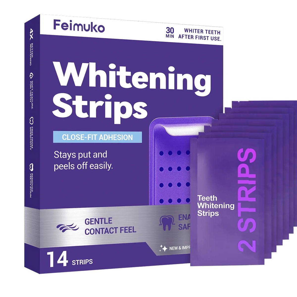 Purple Teeth Whitening Strips – Instant Color Corrector
