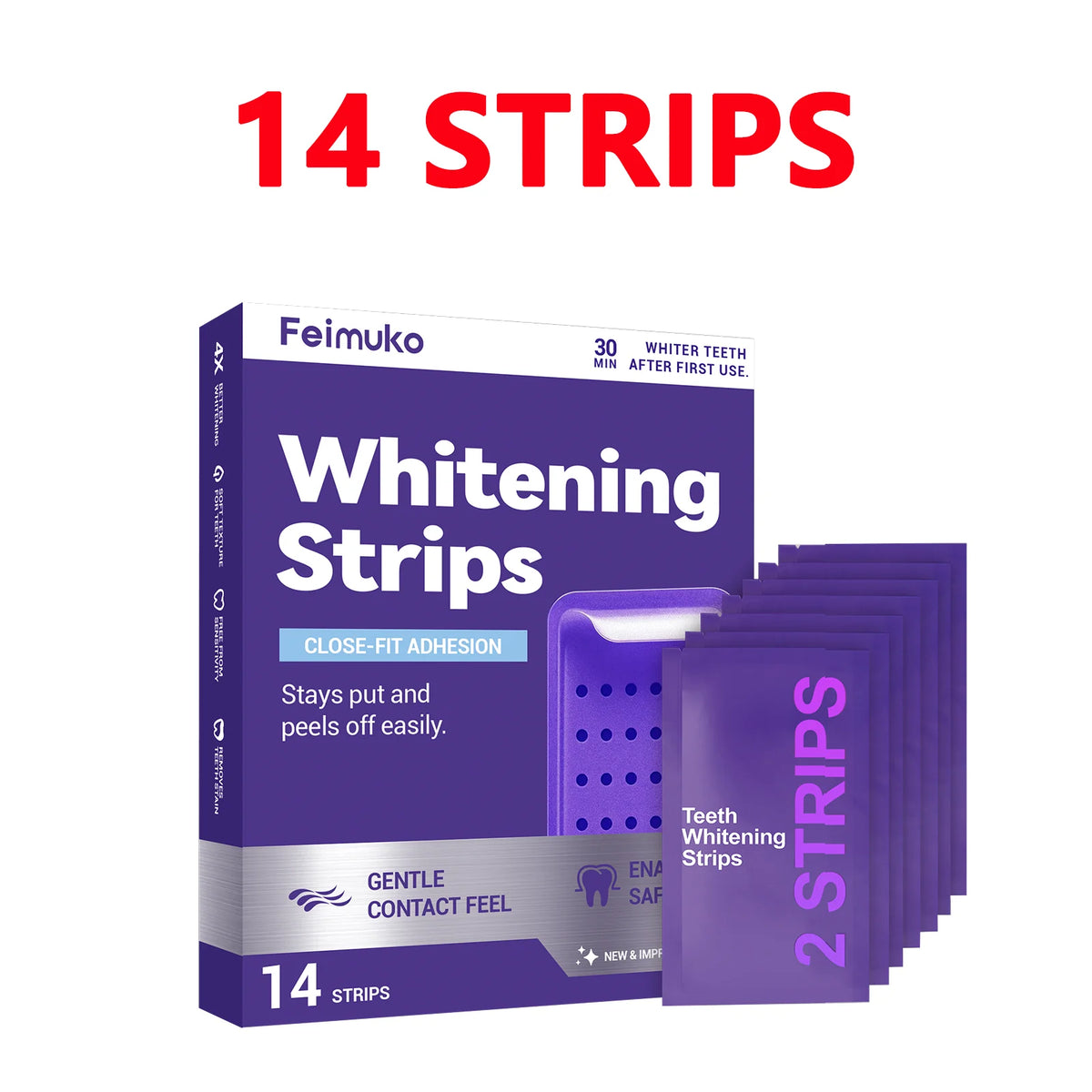 7/14pcs Purple Teeth Whitening Kit – Remove Plaque & Stains Instant Color Corrector Yellow Teeth Oral Hygiene Care for Women Men