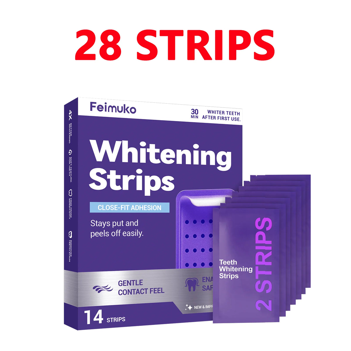7/14pcs Purple Teeth Whitening Kit – Remove Plaque & Stains Instant Color Corrector Yellow Teeth Oral Hygiene Care for Women Men